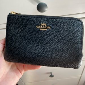 Coach double zippered wristlet